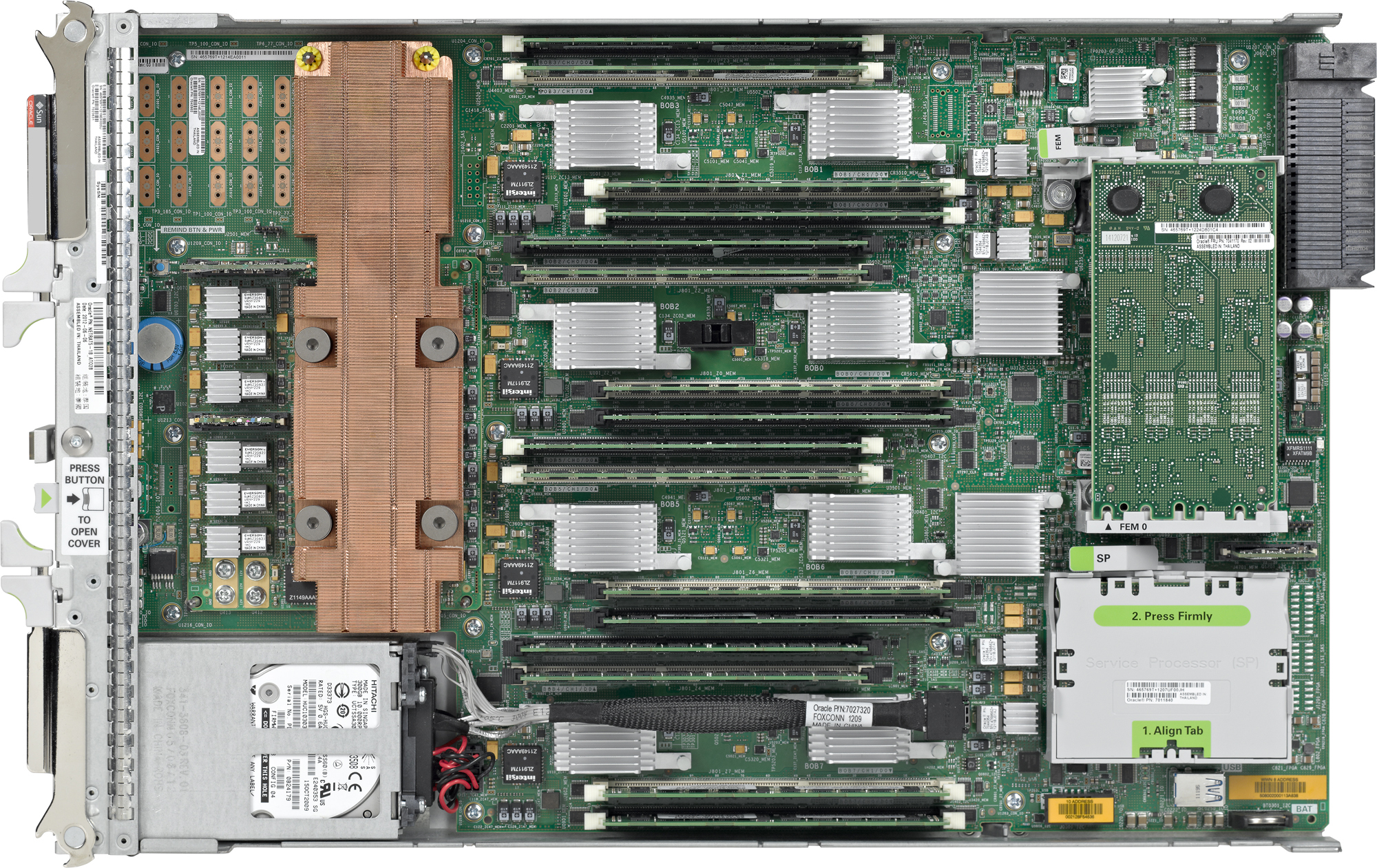 Netra SPARC T5-1B Server Module Top Zoom