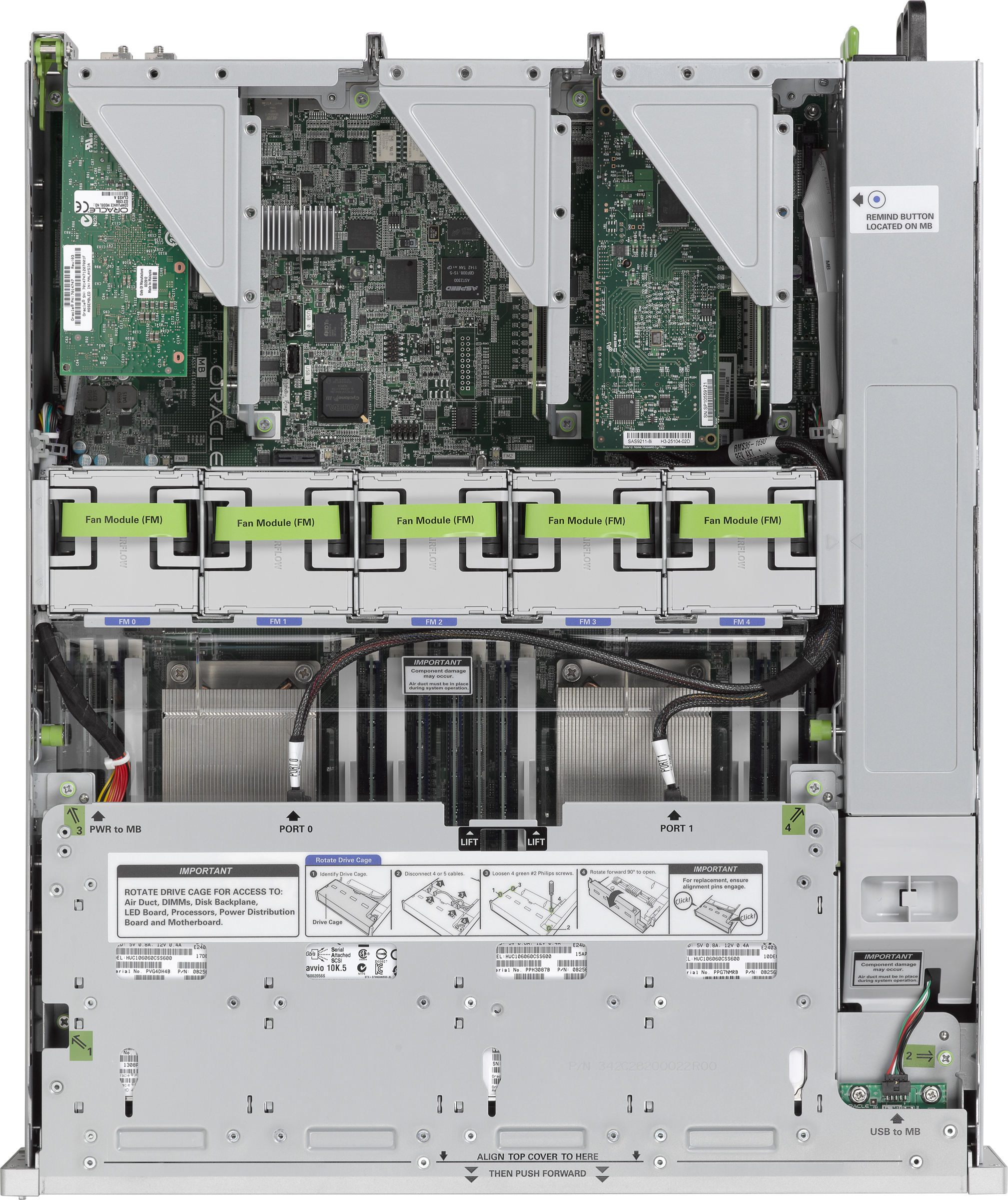 Netra Server X3-2 / Sun Netra X4270 M3 Server Top Zoom