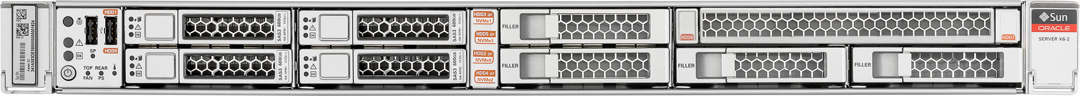 Oracle Server X6-2 for Communications Front Zoom