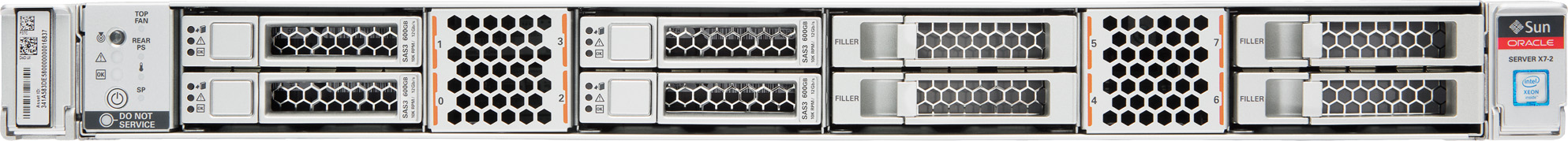 Oracle Server X7-2 for Communications Front Zoom