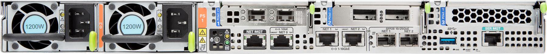 Oracle Server X7-2 for Communications Rear Zoom